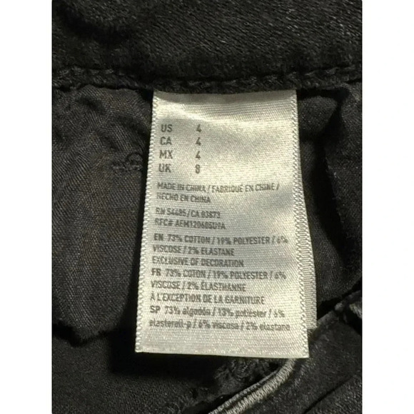 American Eagle Outfitters Size 4 Black Floral Embroidered Hi-Rise Shortie Shorts - Picture 4 of 6